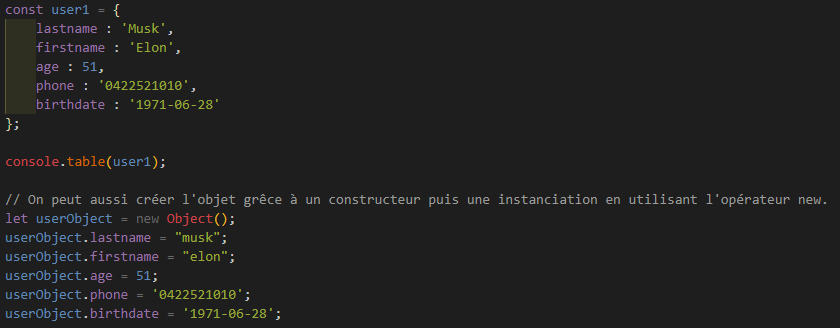 Code de l'exercice 1